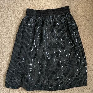 Vintage CeeCee Black Sequin Skirt Sz Sm